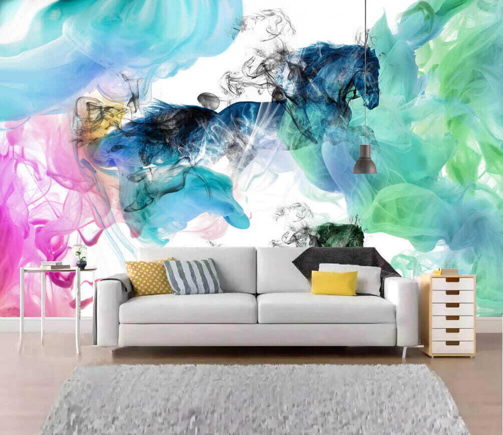 Cavalos em nuvens coloridas — interior 1