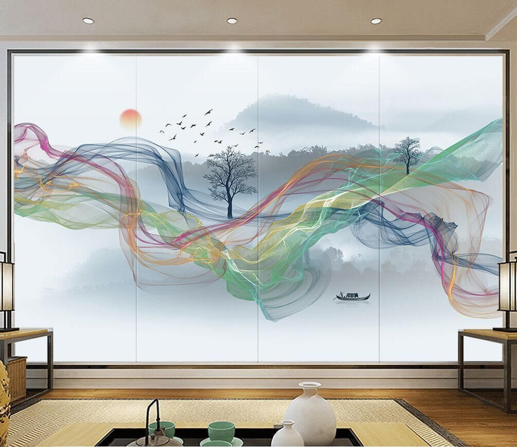 Fitas coloridas na neblina — interior 1