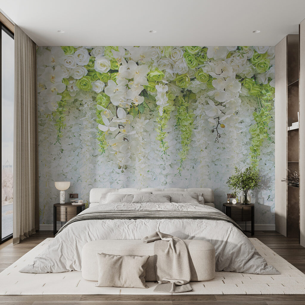 Flores brancas pendentes — interior 4