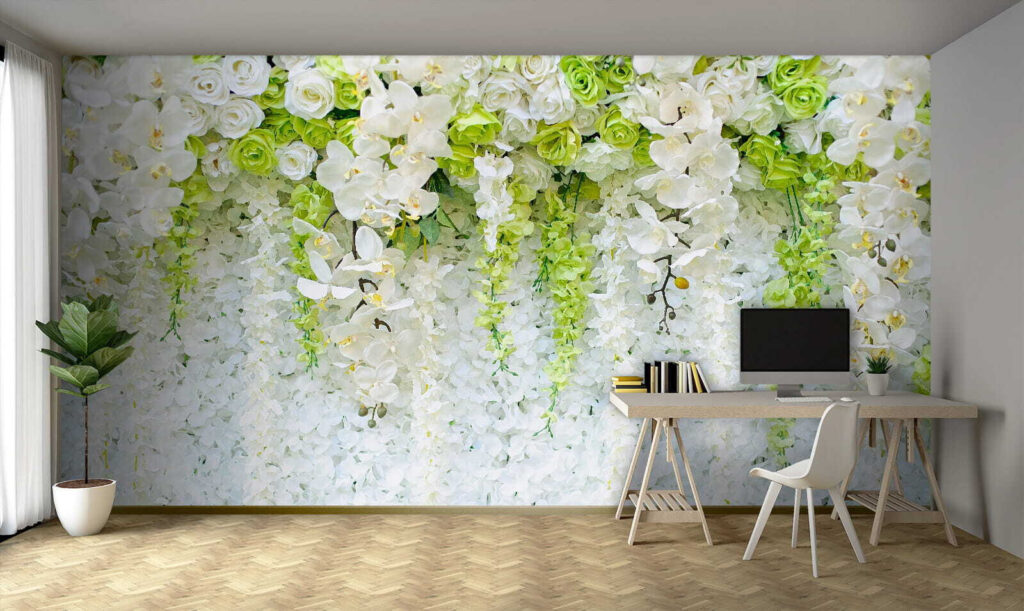 Flores brancas pendentes — interior 1