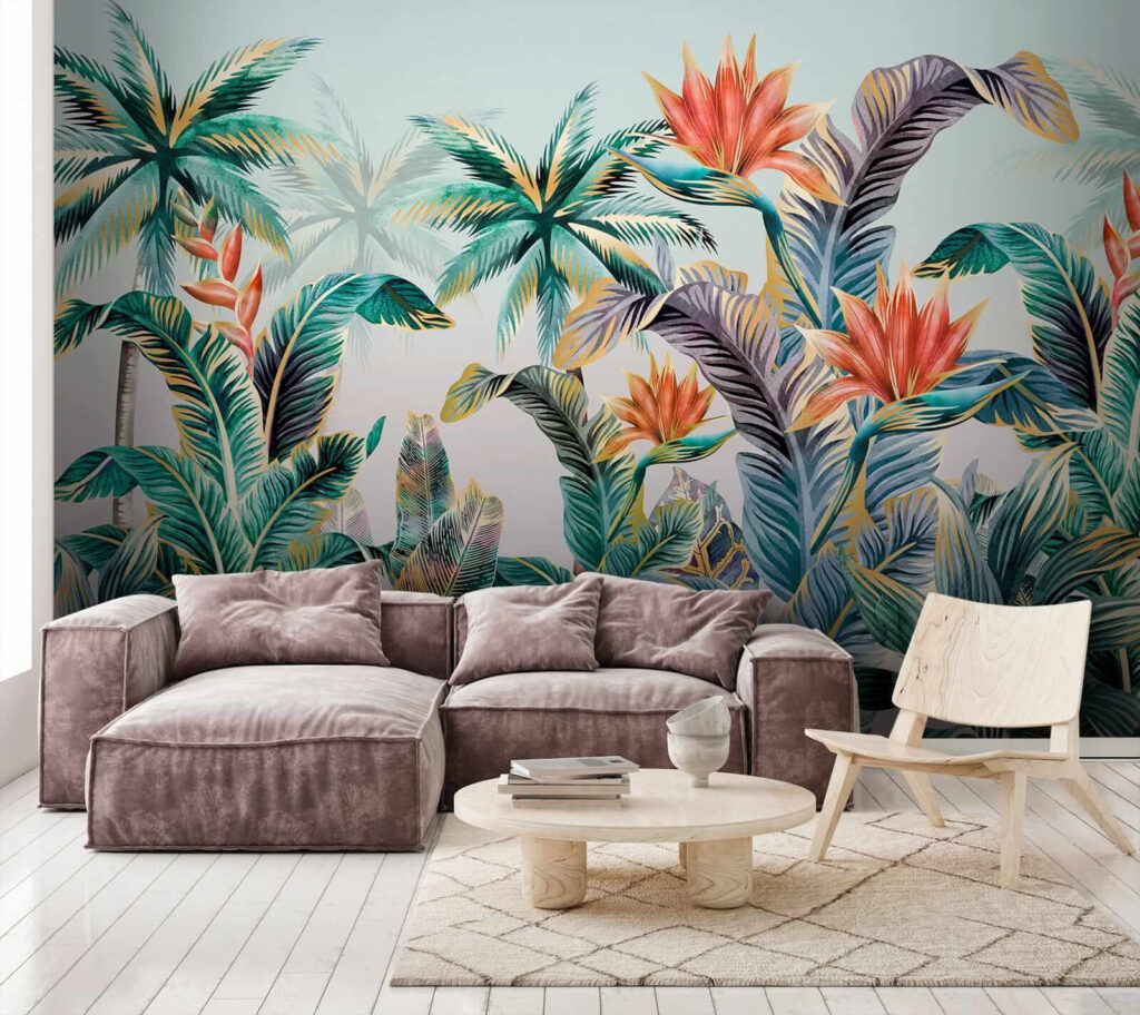 Folhas tropicais e flores — interior 4