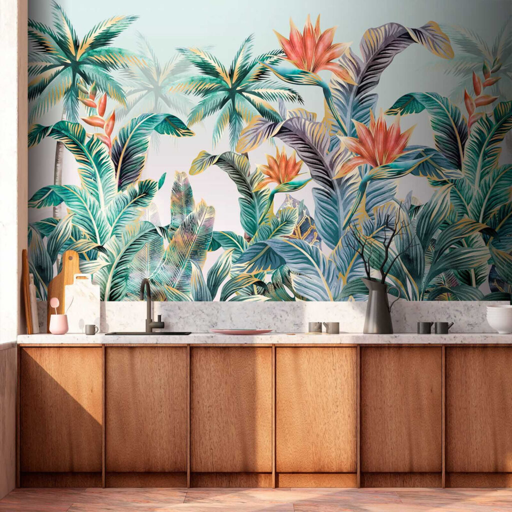 Folhas tropicais e flores — interior 5