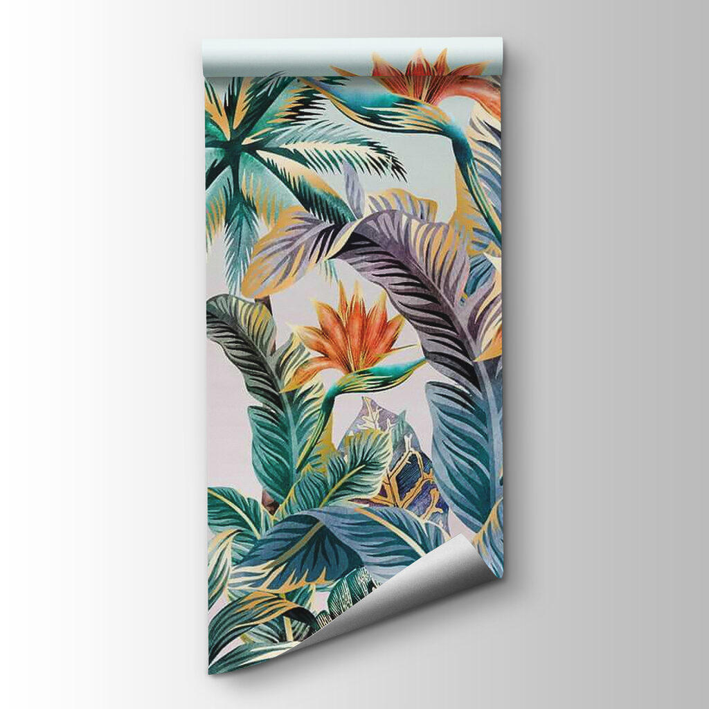 Folhas tropicais e flores — vista do produto