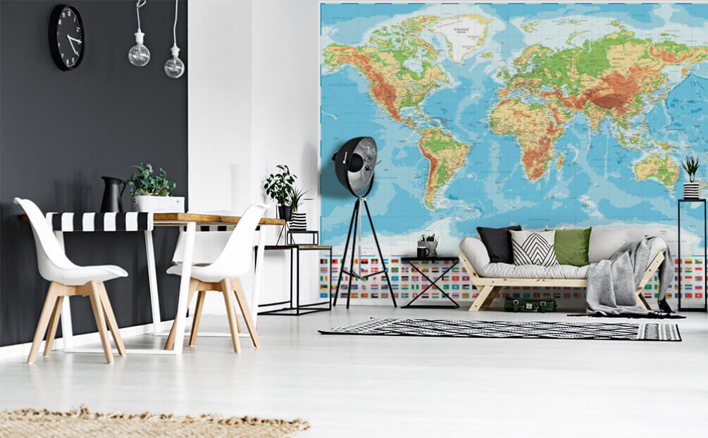Mapa com bandeirinhas — interior 1