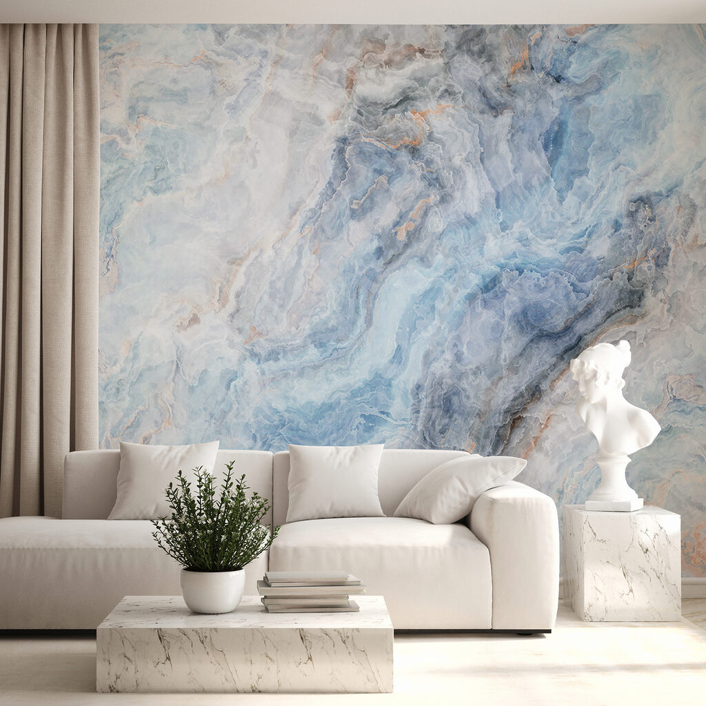 Veios azuis sobre branco — interior 4