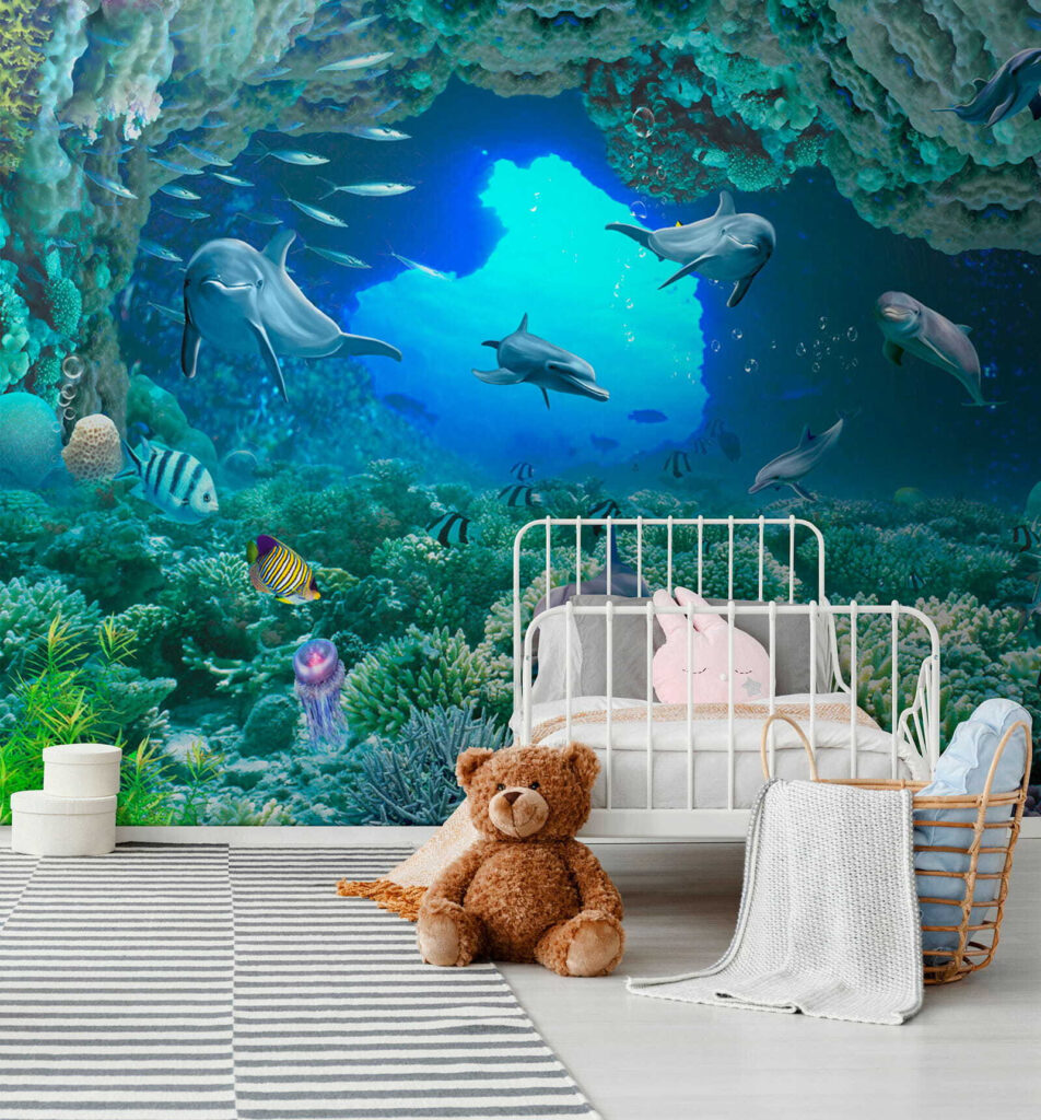 Golfinhos sob o coral — interior 3