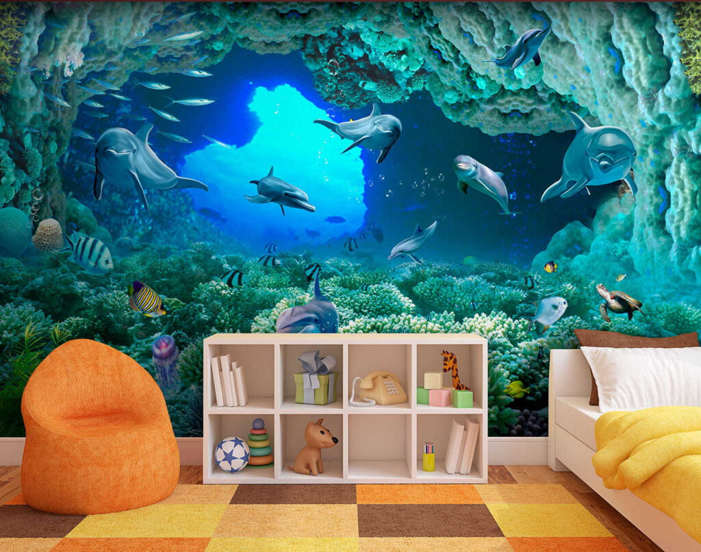 Golfinhos sob o coral — interior 6