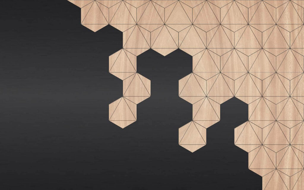 Ângulo geométrico em preto — design completo