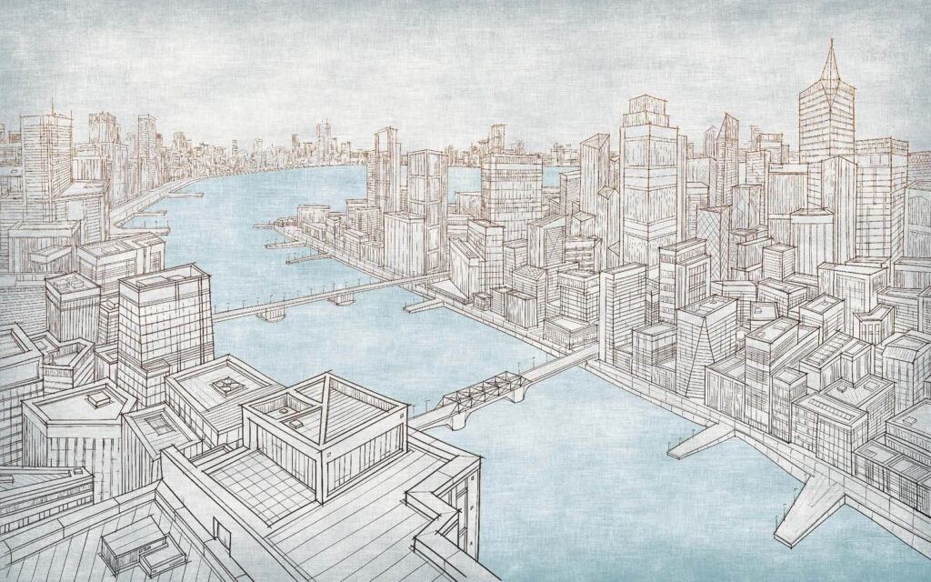 Pontes sobre o rio — design completo