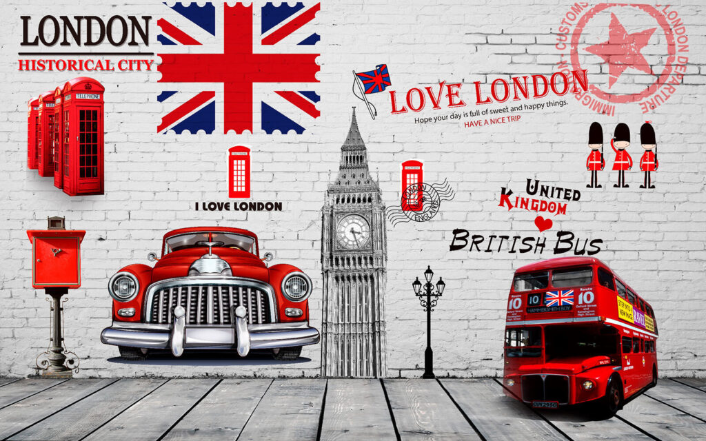 Londres com acentos vermelhos — design completo