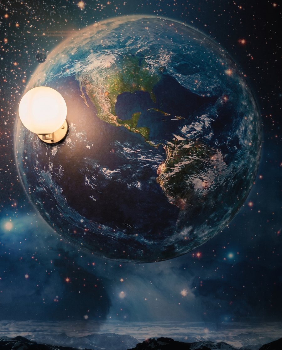 Terra sobre montanhas lunares — detalhe
