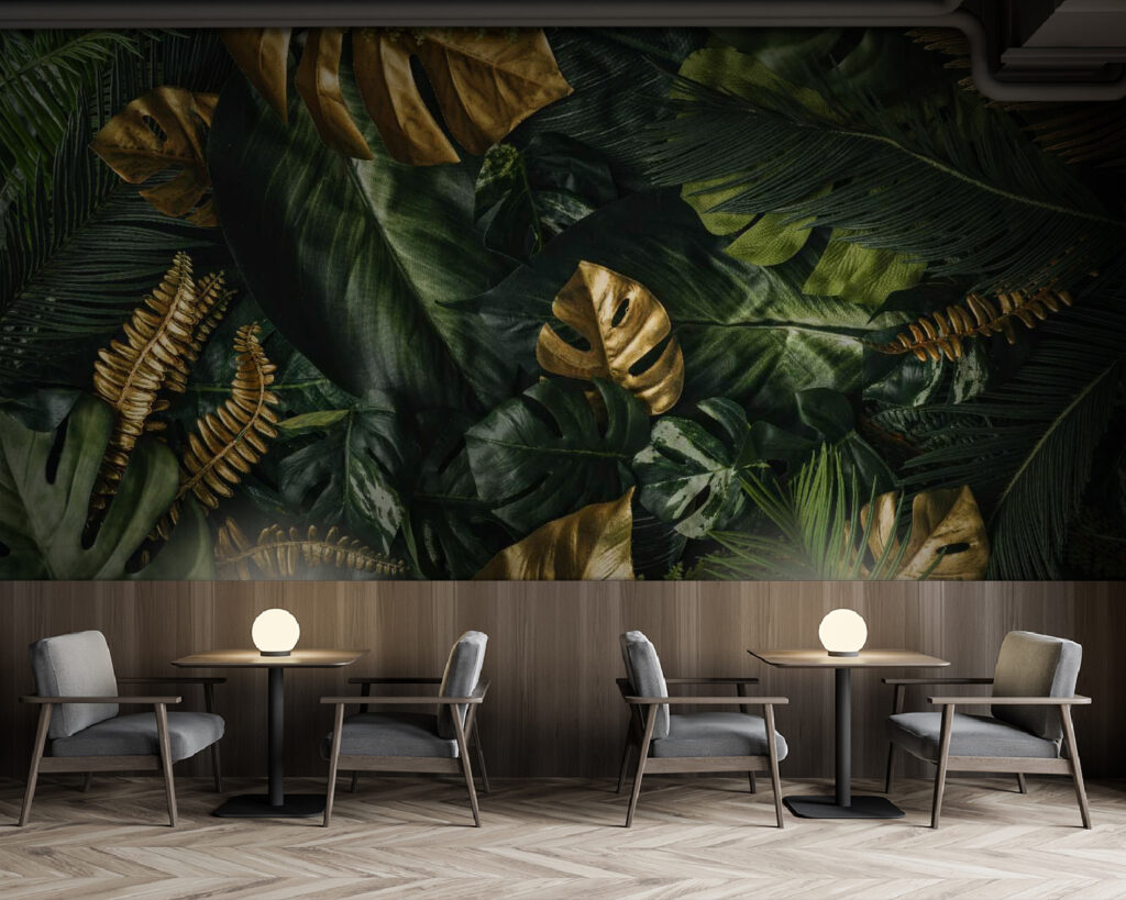 Folhas tropicais em verde-escuro — interior 5