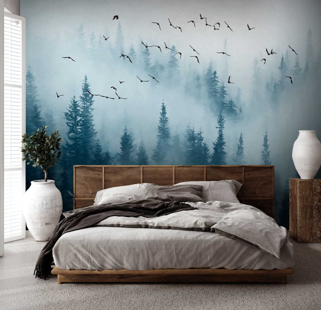 Voo sobre bosque azul — interior 2
