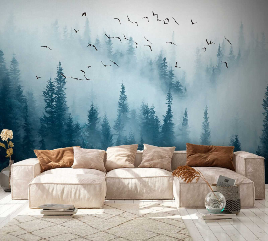 Voo sobre bosque azul — interior 5