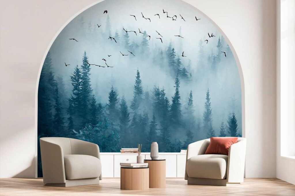 Voo sobre bosque azul — interior 7