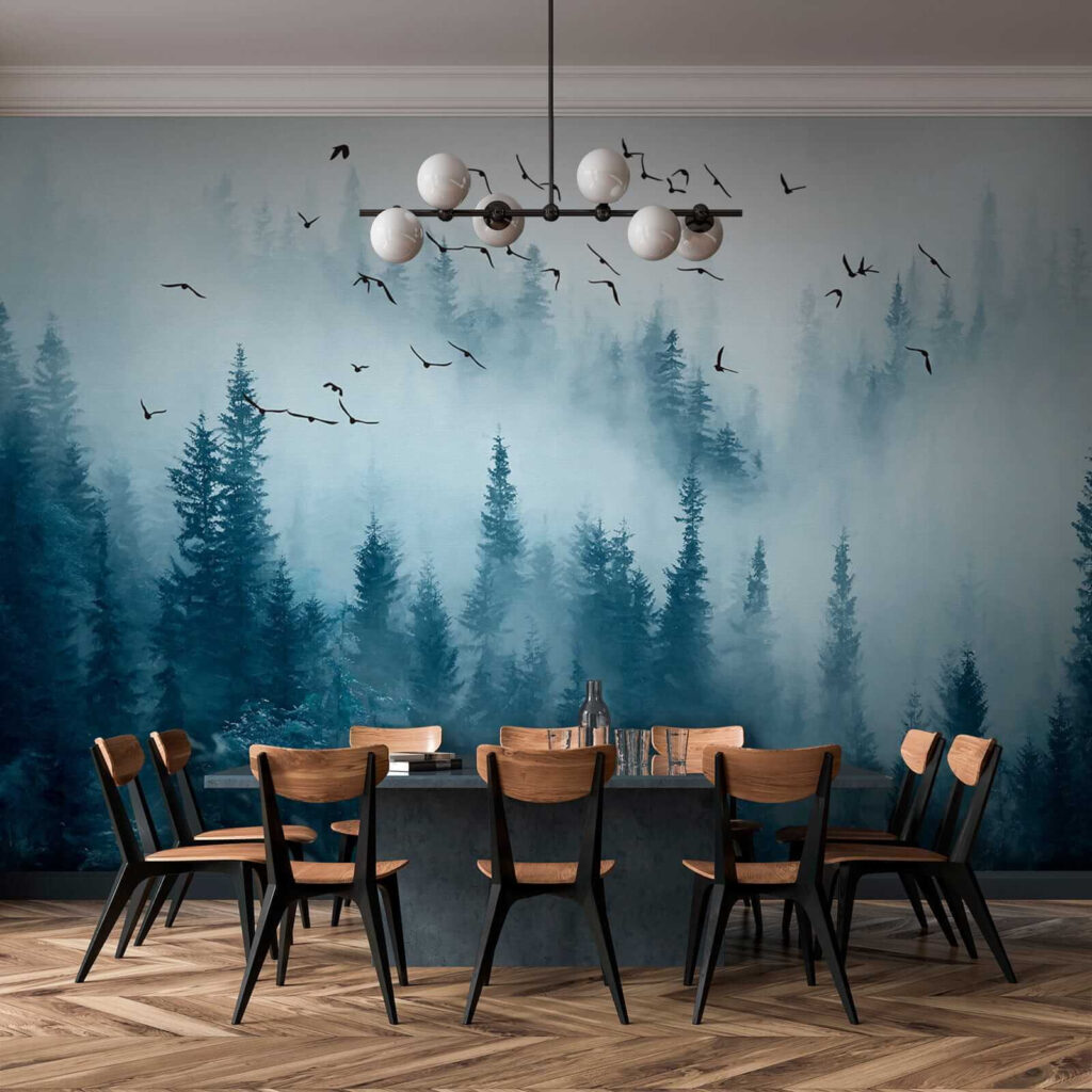 Voo sobre bosque azul — interior 9