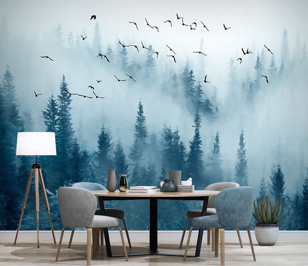 Voo sobre bosque azul — interior 1