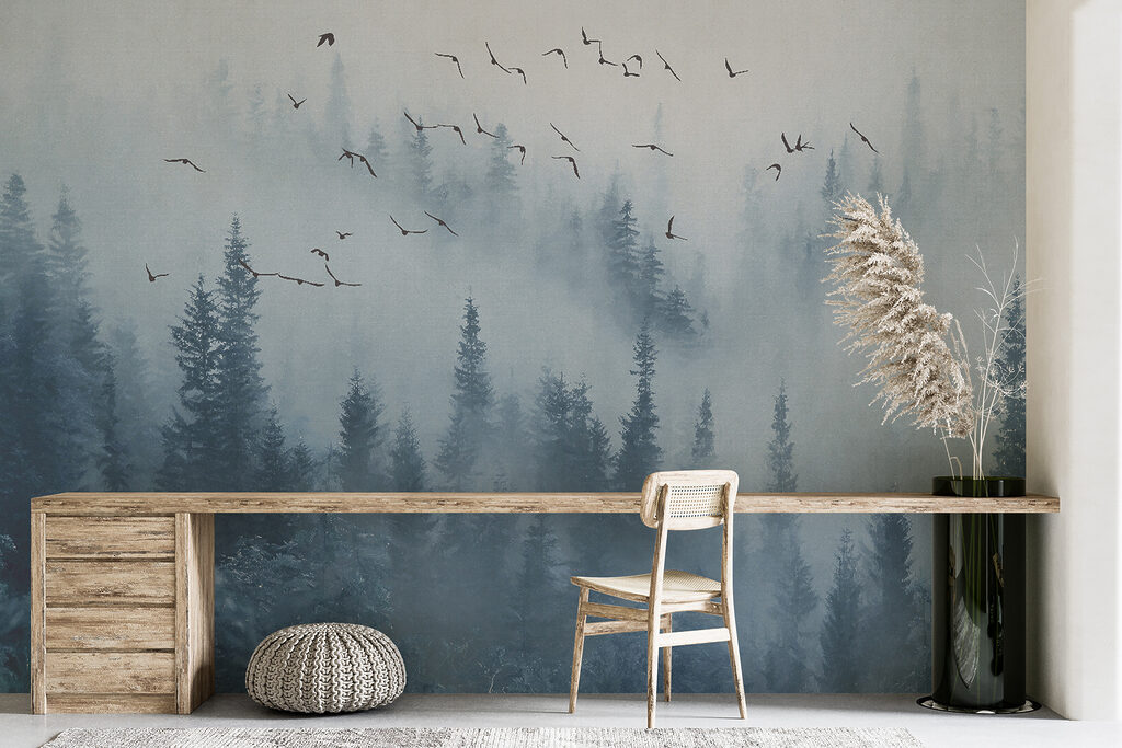 Voo sobre bosque azul — interior 11