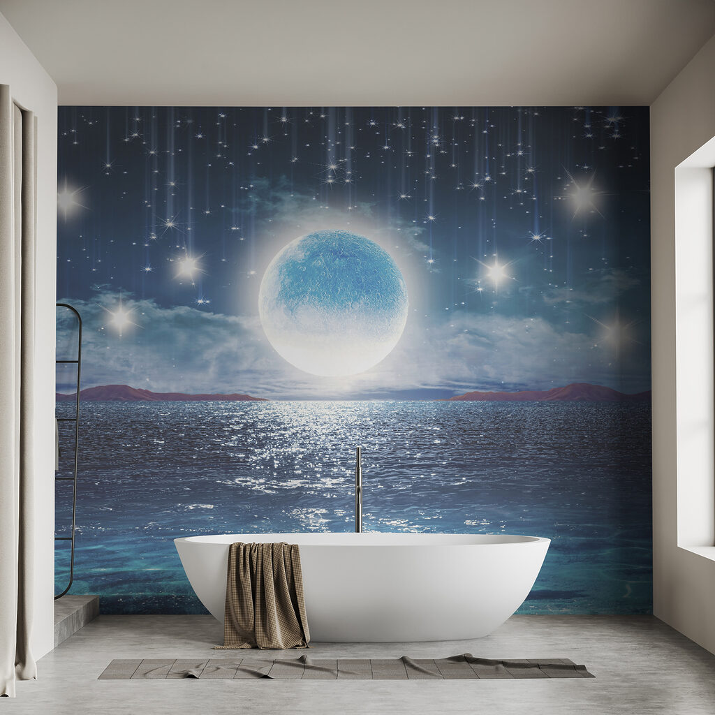 Luar sobre mar azul — interior 3