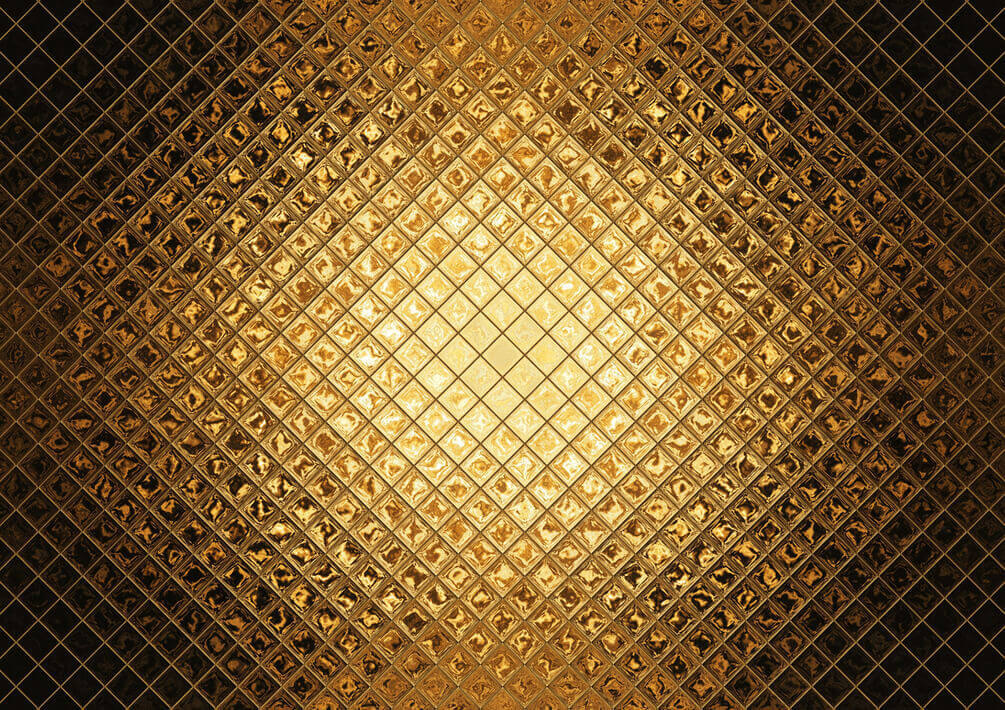 Grelha dourada de luz — design completo