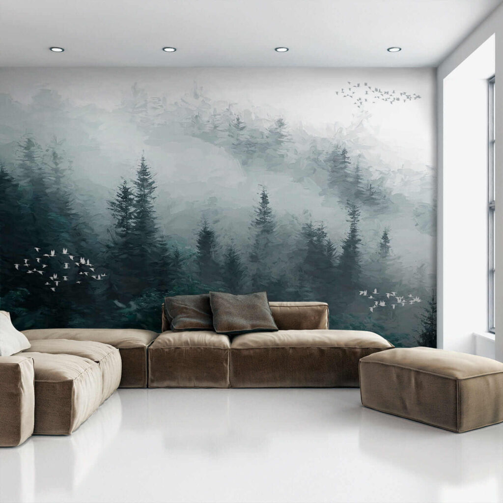 Aves entre pinheiros — interior 6