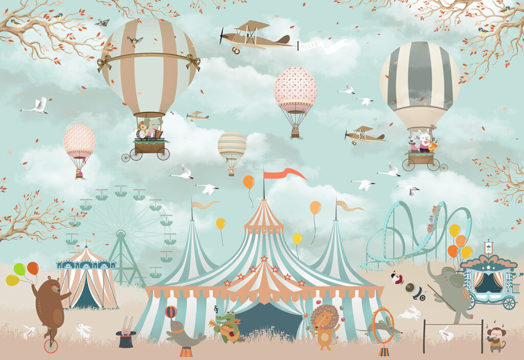 Circo com balões — design completo