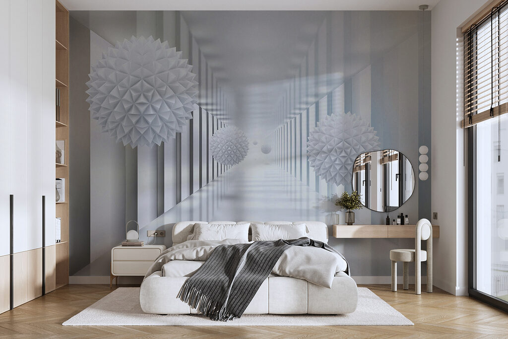 Esferas facetadas num corredor — interior 11