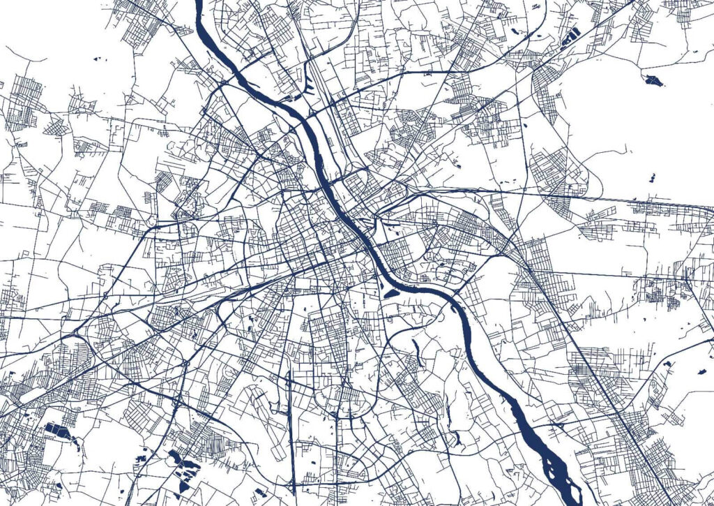 Cidade em linhas finas — design completo