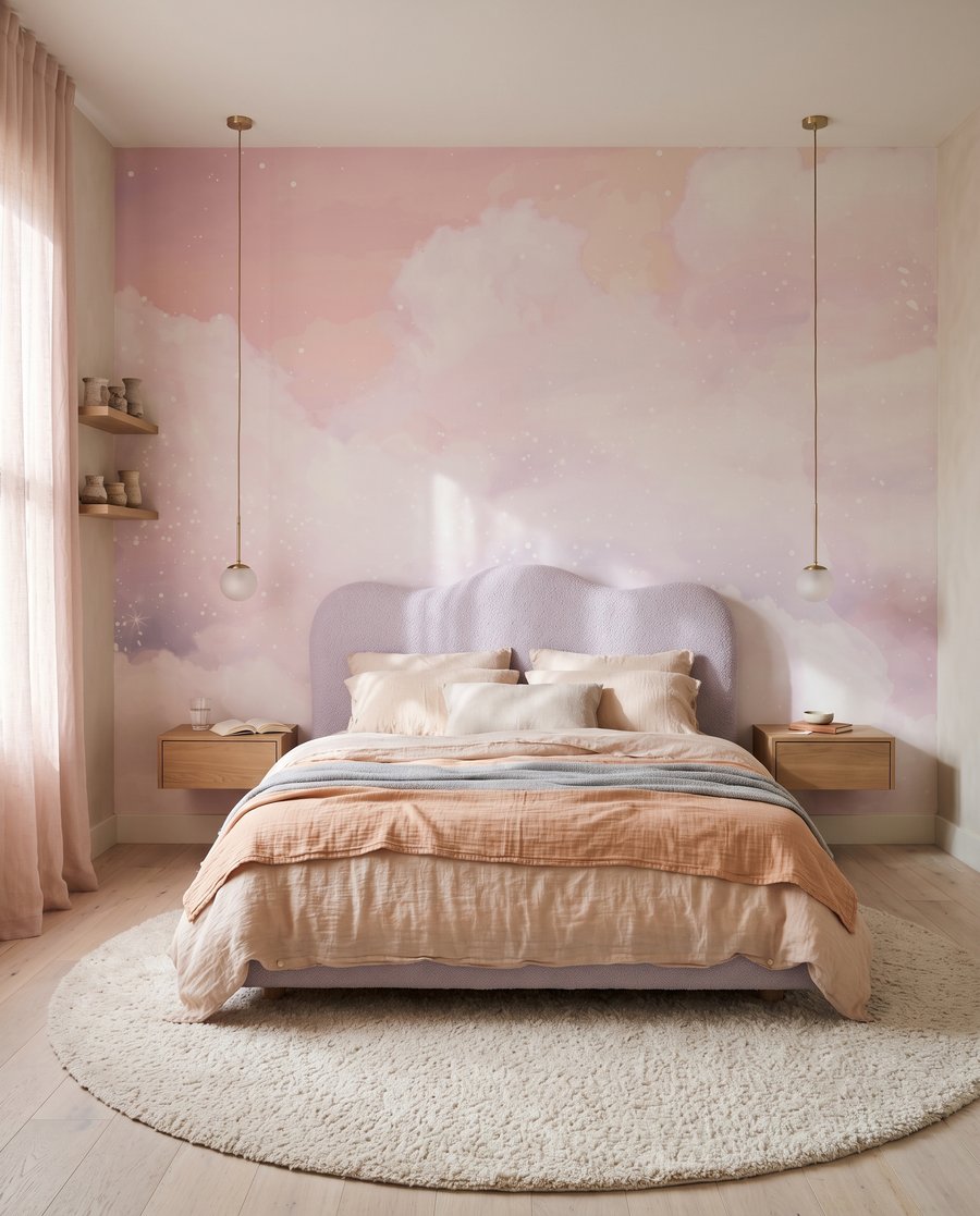 Nuvens cor-de-rosa com brilhos — interior 2