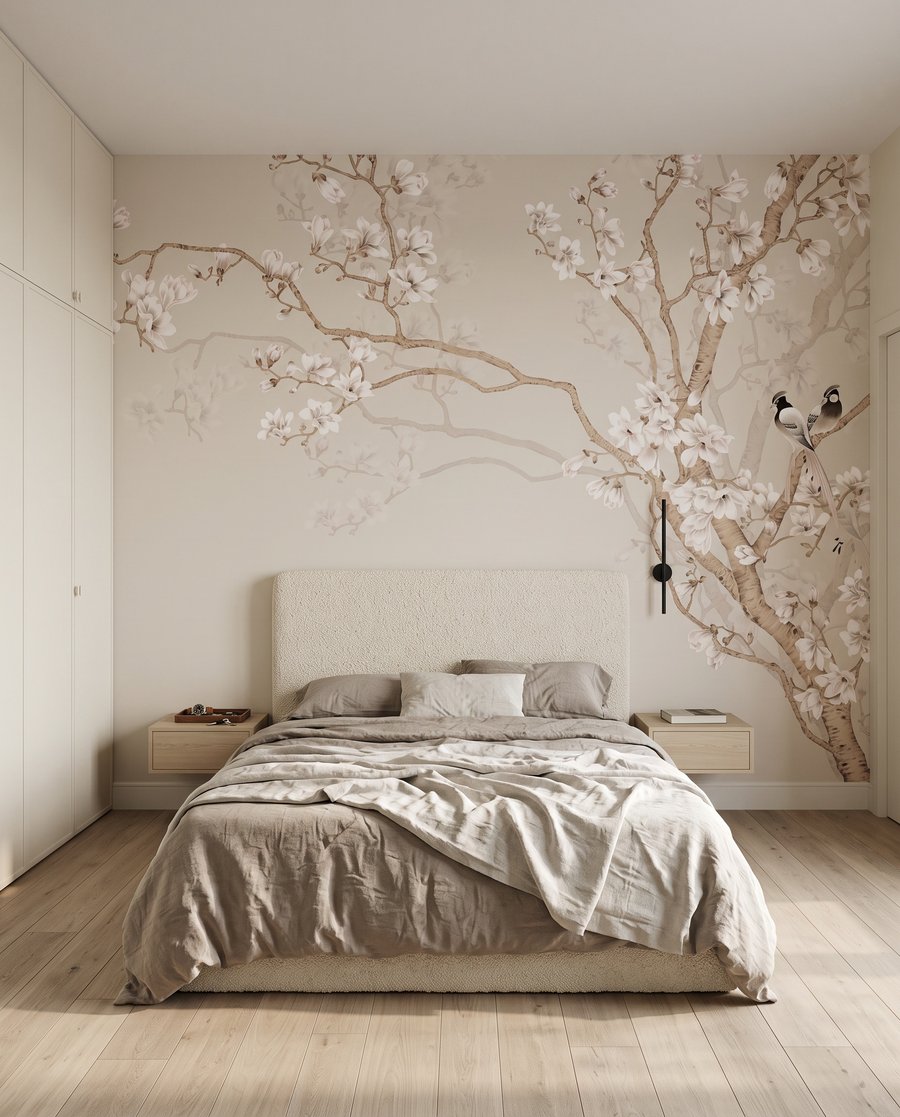 Aves em flor branca — interior 2