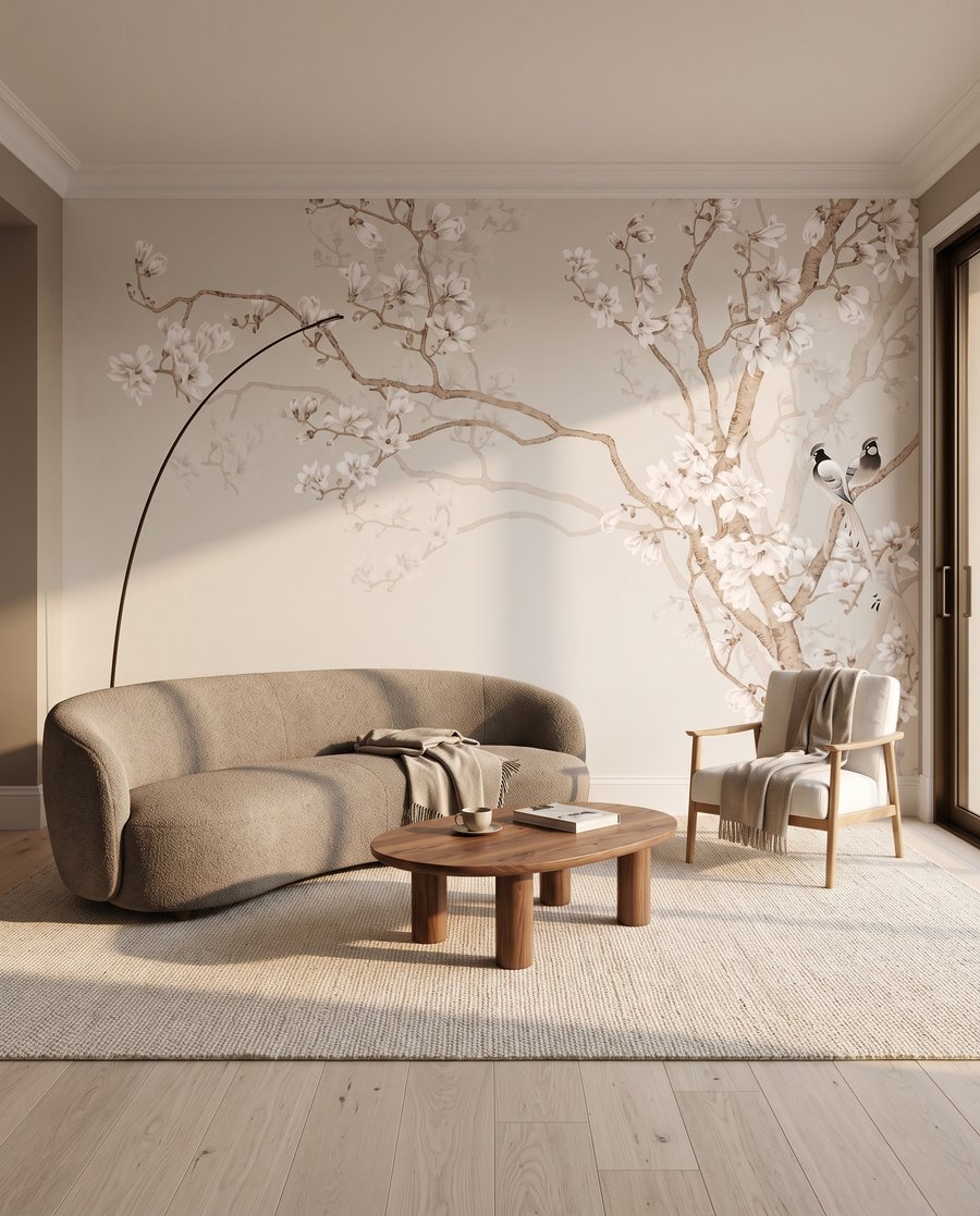 Aves em flor branca — interior 3