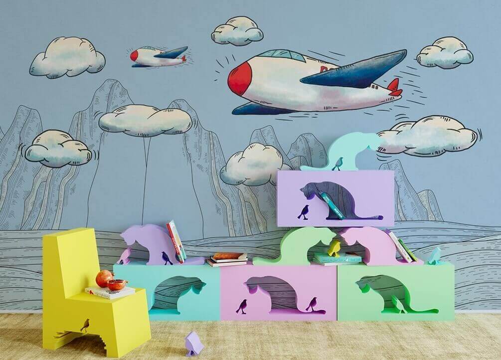Aviões desenhados sobre montanhas — interior 2