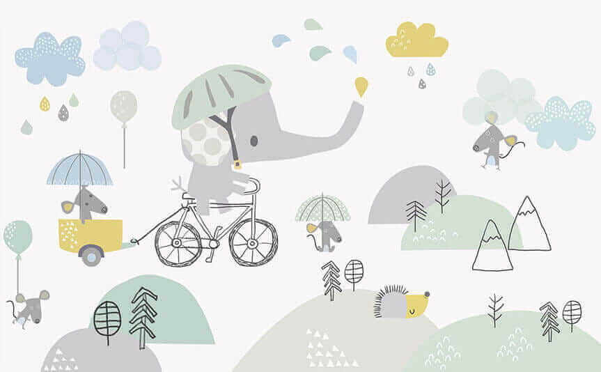 Elefante na bicicleta — design completo