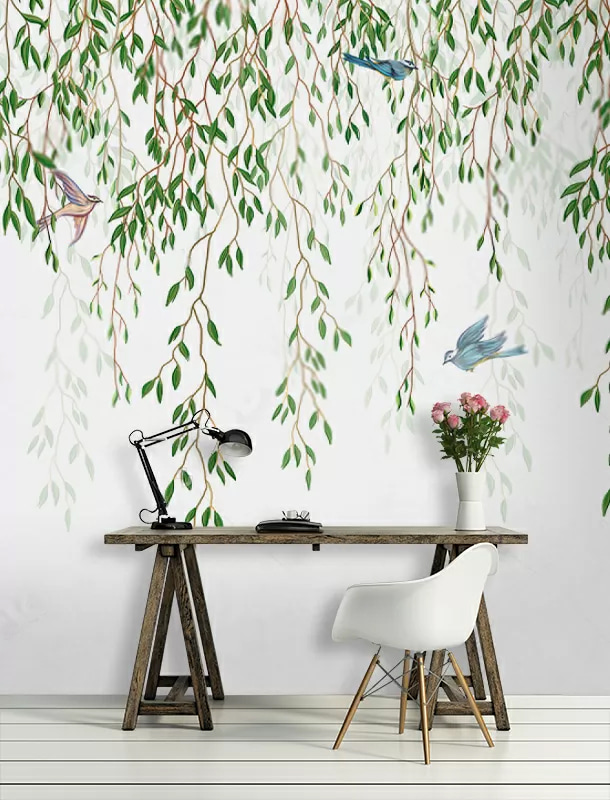 Aves entre ramos pendentes — interior 1