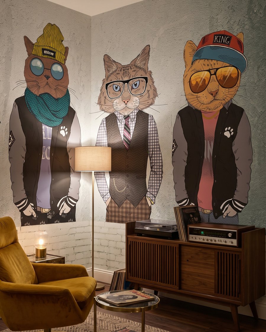 Amigos animais de chapéu — interior 2