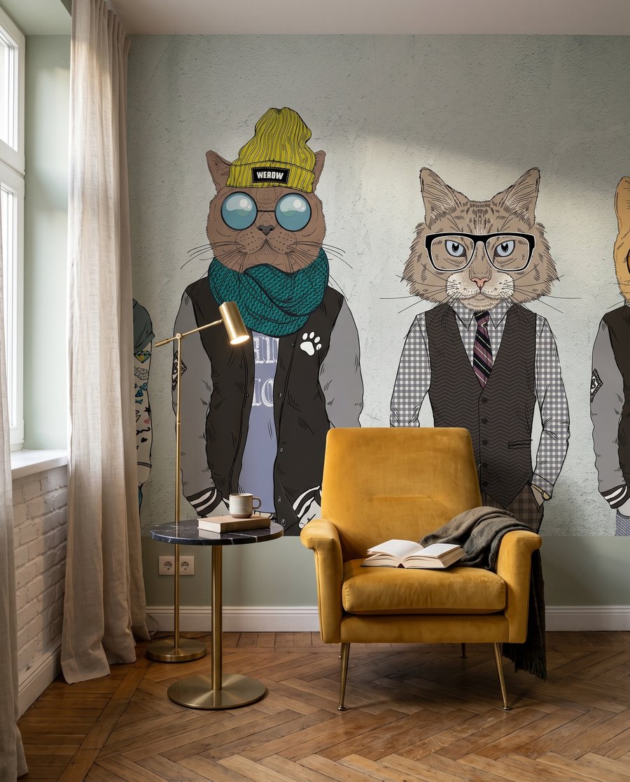 Amigos animais de chapéu — interior 3