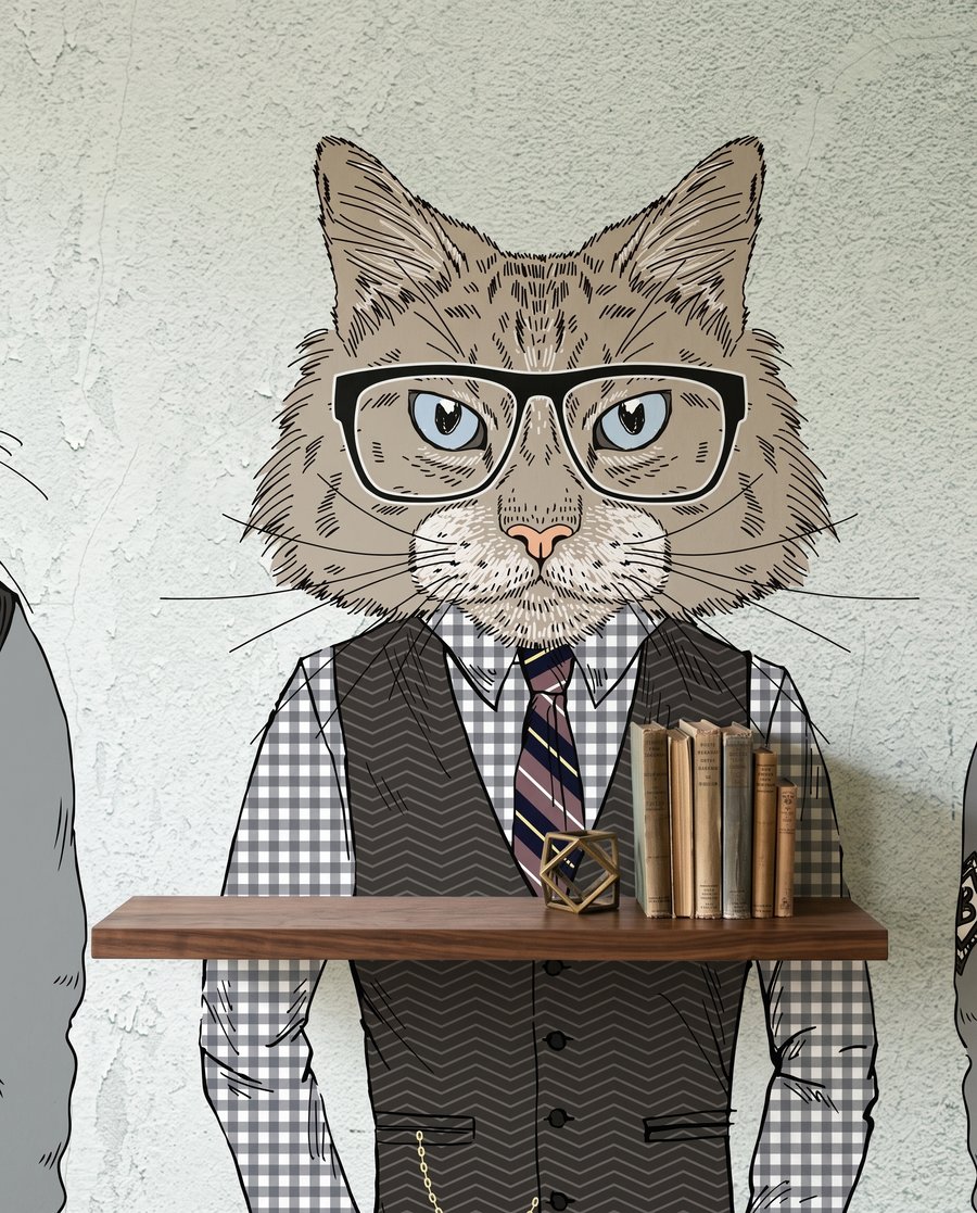 Amigos animais de chapéu — detalhe