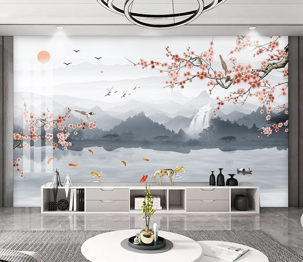 Peixes koi sob montanhas — interior 1