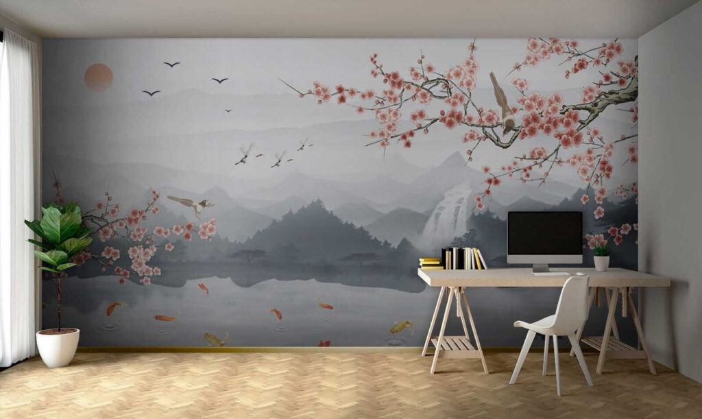 Peixes koi sob montanhas — interior 5