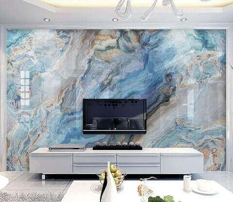 Faixas azuis em pedra — interior 1