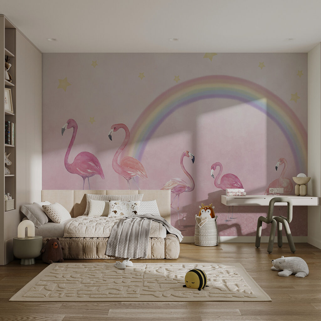 Flamingos sob um arco-íris — interior 2