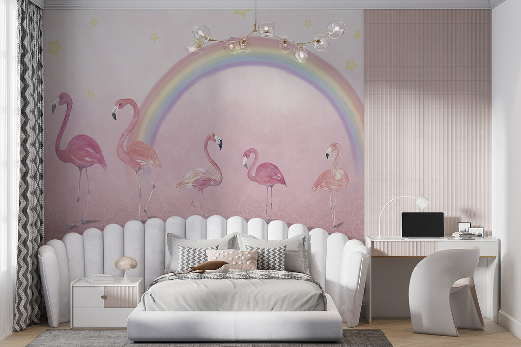 Flamingos sob um arco-íris — interior 3