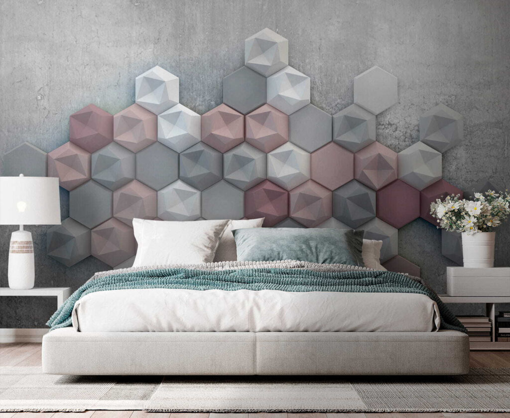 Blocos hexagonais em cinzento — interior 1