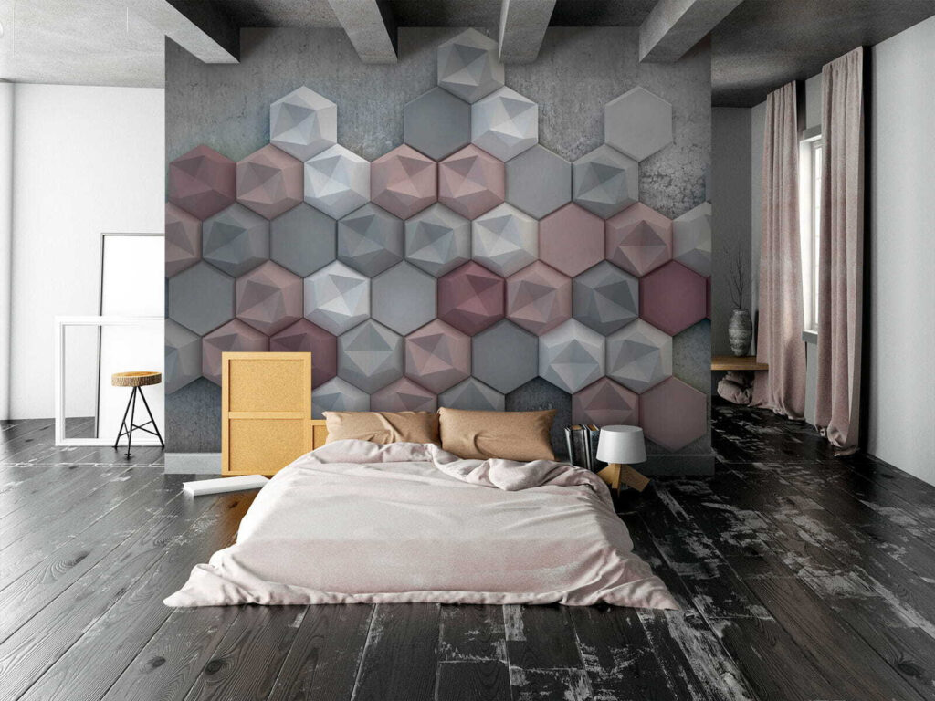 Blocos hexagonais em cinzento — interior 2