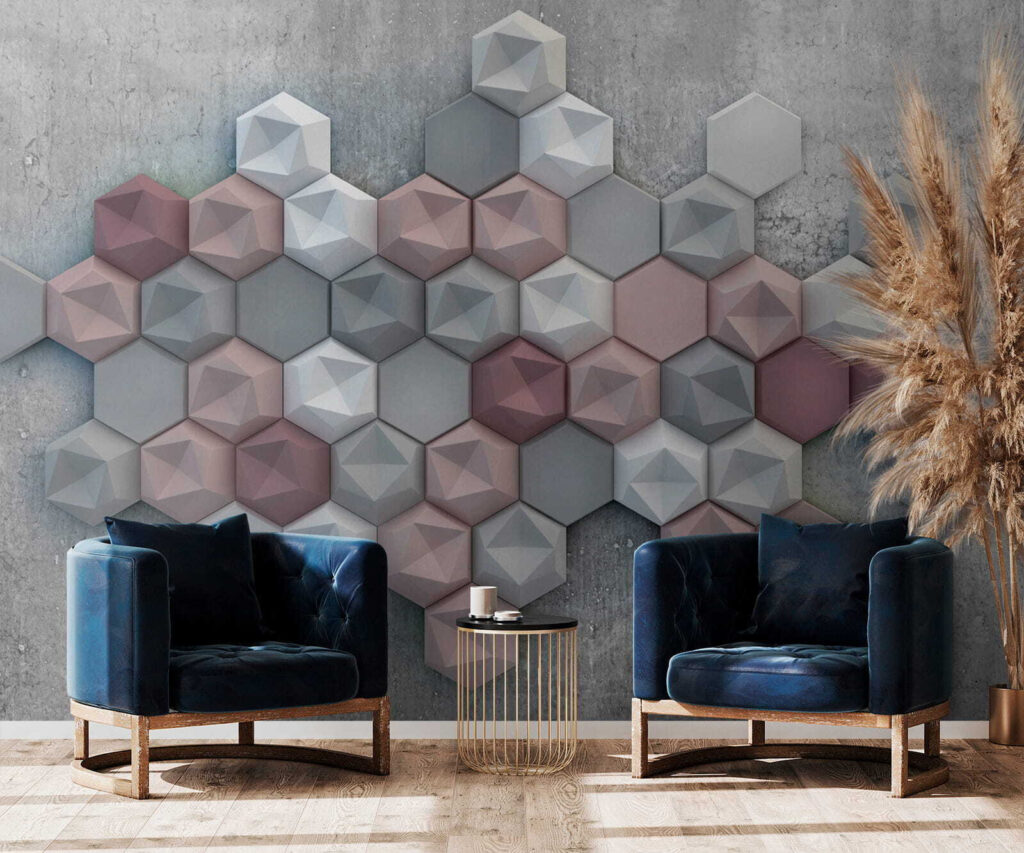 Blocos hexagonais em cinzento — interior 3
