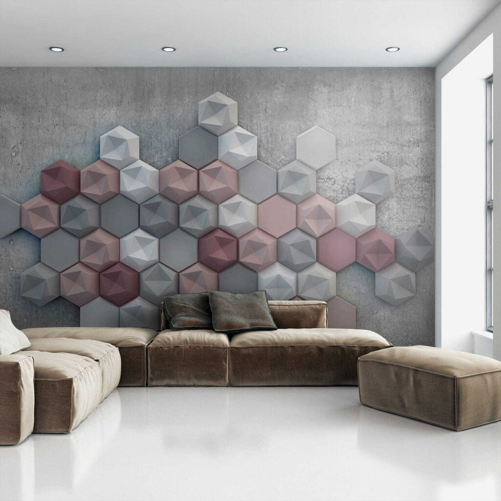 Blocos hexagonais em cinzento — interior 4