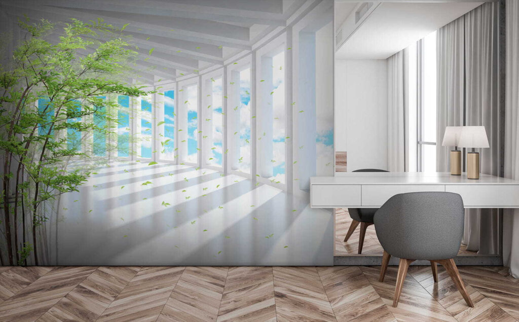 Bambu em corredor claro — interior 4