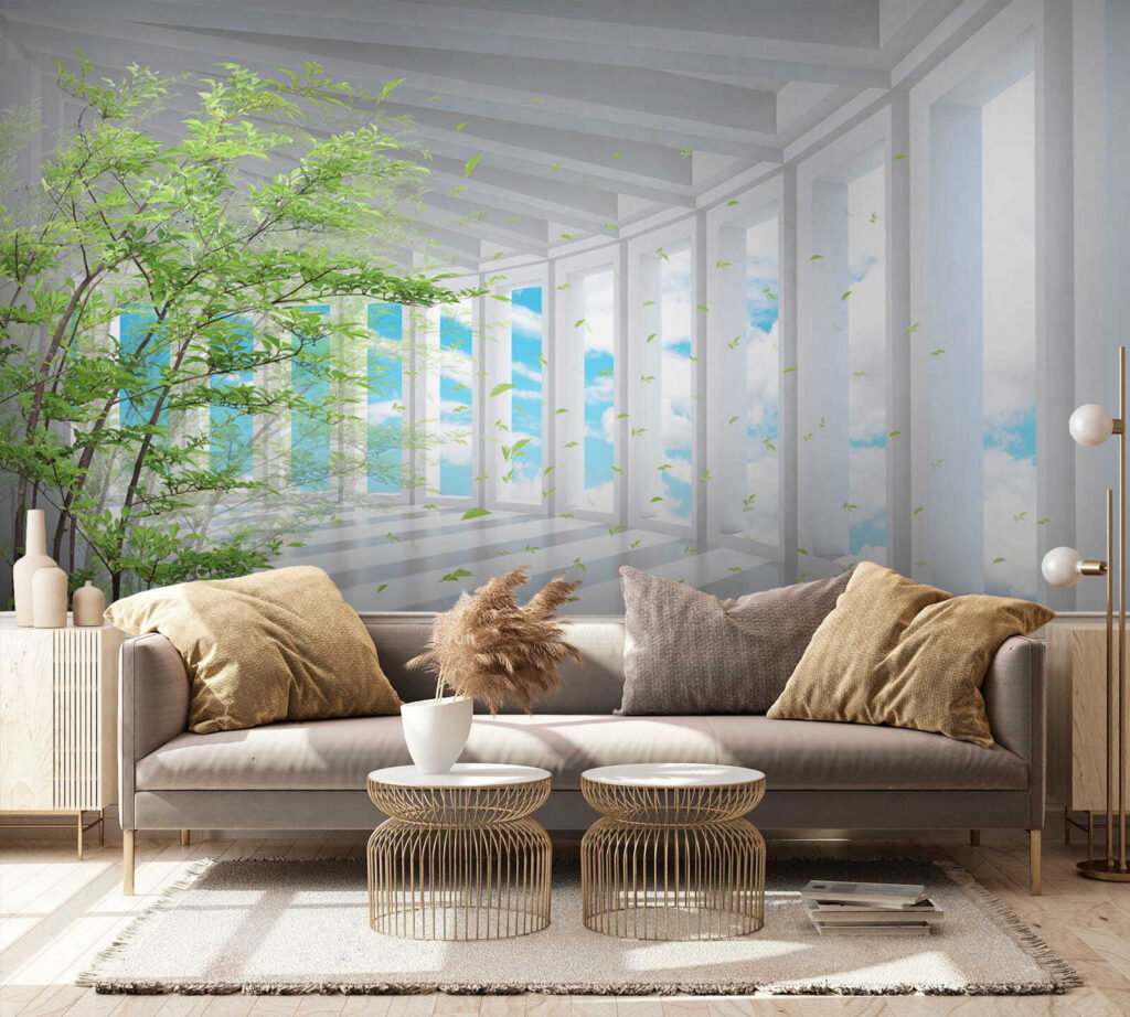 Bambu em corredor claro — interior 7