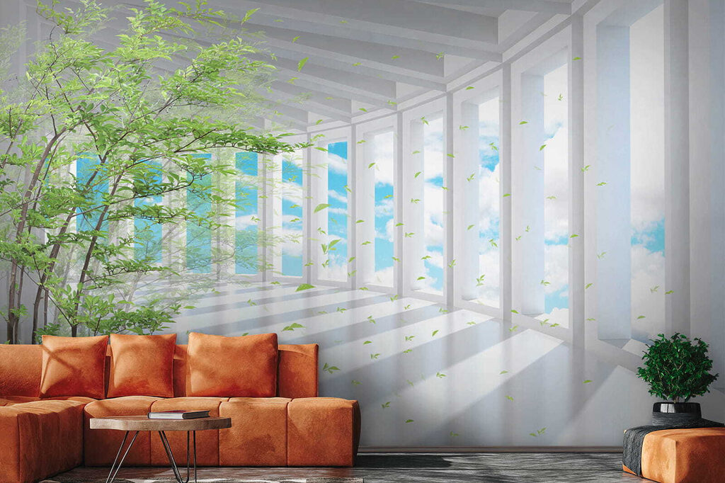 Bambu em corredor claro — interior 11