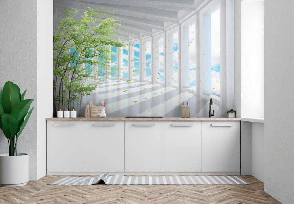 Bambu em corredor claro — interior 9